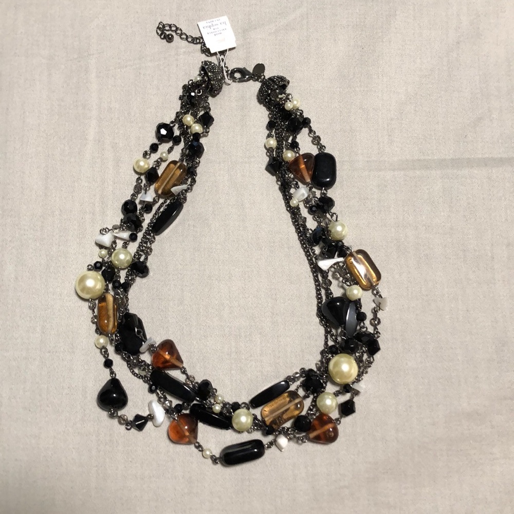 Lia Sophia multi layered and beaded necklace